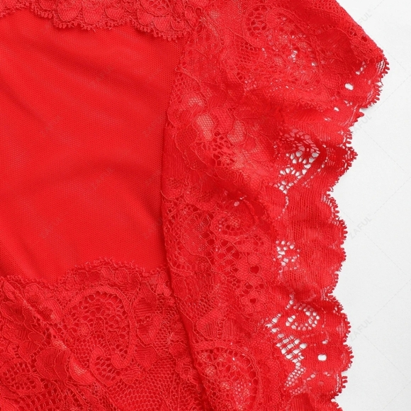 *NEW*Red Lace Bodysuit - Picture 6 of 12
